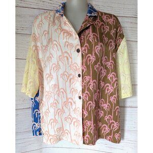Scotch & Soda Amsterdam Women Oversize Beach Shirt Same Print 4 Colorways Size L